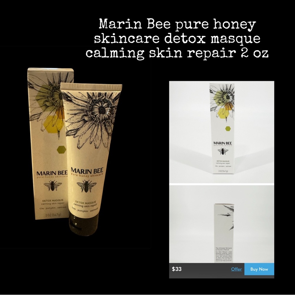 Marin Bee pure honey skincare Detox Masque calming skin repair 2oz